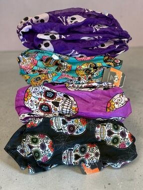 🫶🏻 Stacked Sugar Skull Scarfs/Head Wraps